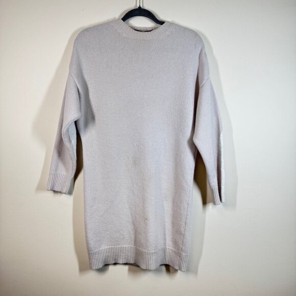 Stella McCartney Wool Cashmere Printed Sleeve Neutral Tunic Sweater Size 38 - Picture 2 of 16